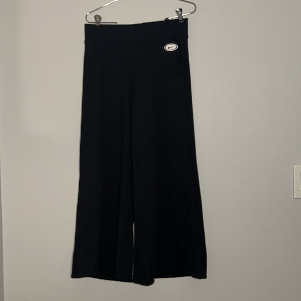 Nike Women's Sportswear Ribbed Femme Pants SZ MEDIUM Black Wide Leg - Picture 5 of 10
